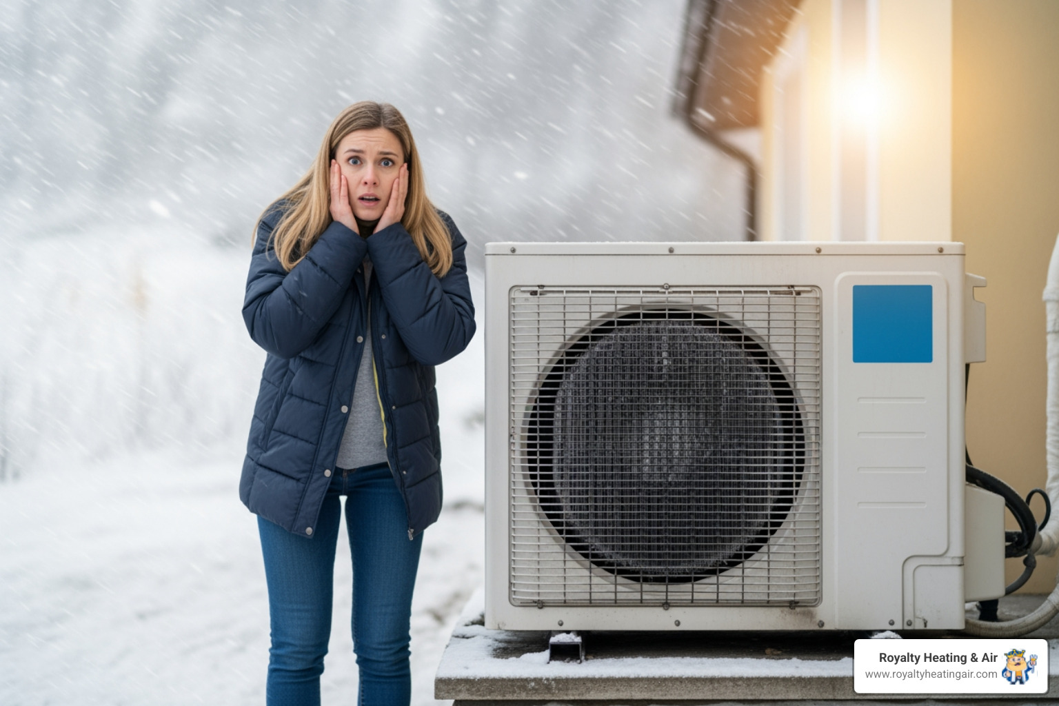 infographic showing the difference between standard heat pump repair versus emergency situations, including warning signs like no heating or cooling, strange noises, burning smells, frozen coils, and complete system failure, with a decision tree for when to call emergency service - emergency heat pump in rocklin, ca