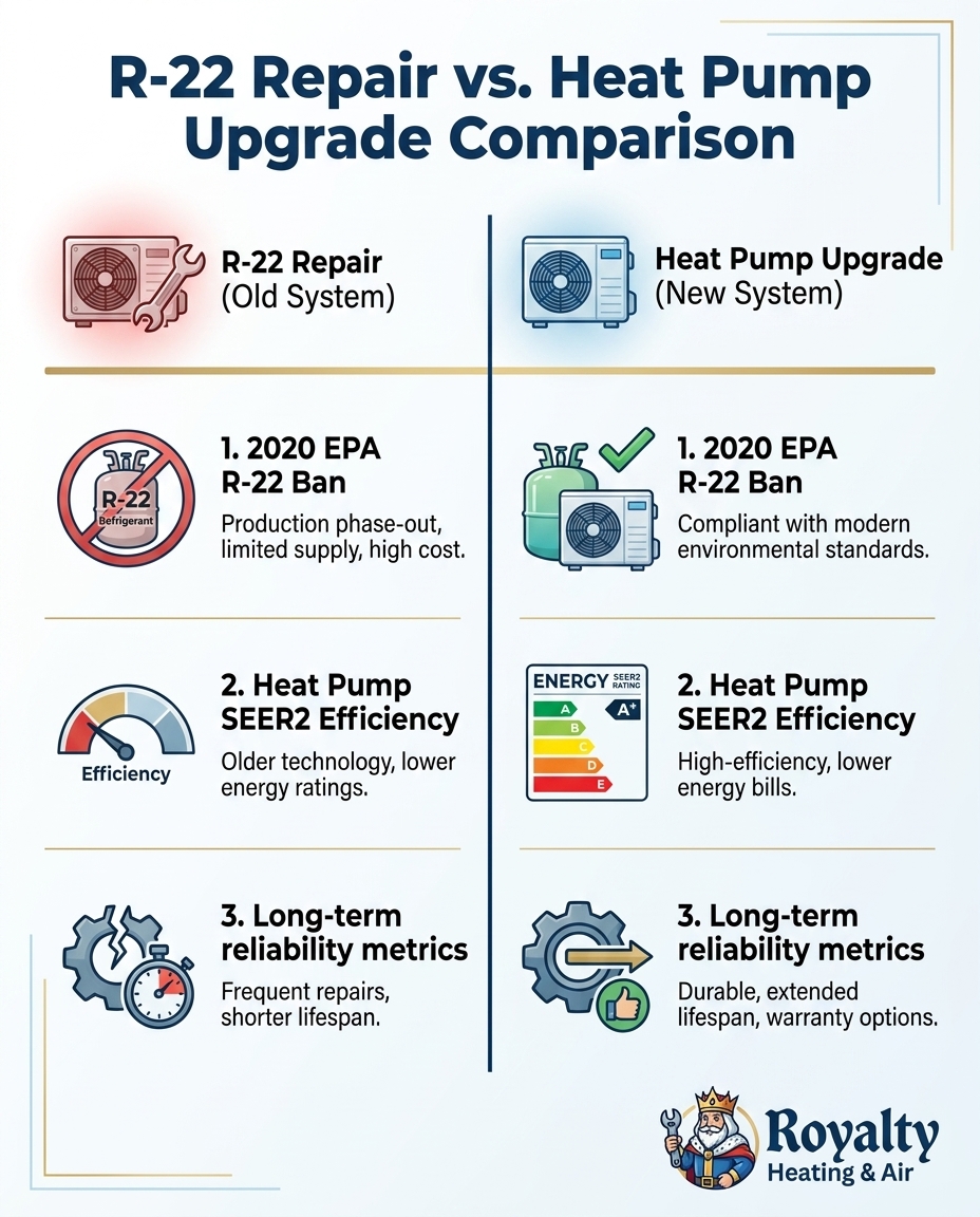 R-22 Repair vs. Heat Pump Upgrade Comparison