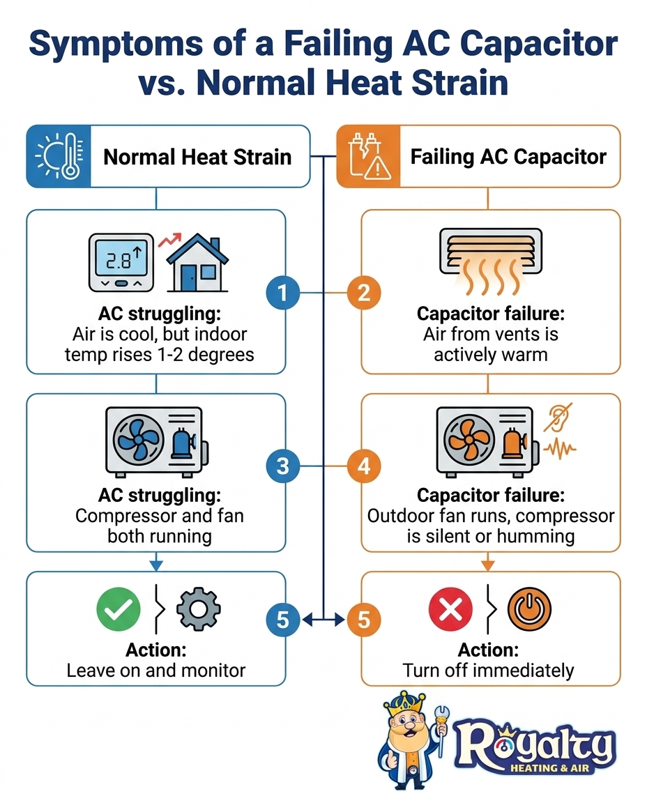 Symptoms of a Failing AC Capacitor vs. Normal Heat Strain