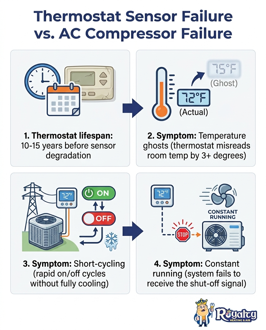 Thermostat Sensor Failure vs. AC Compressor Failure