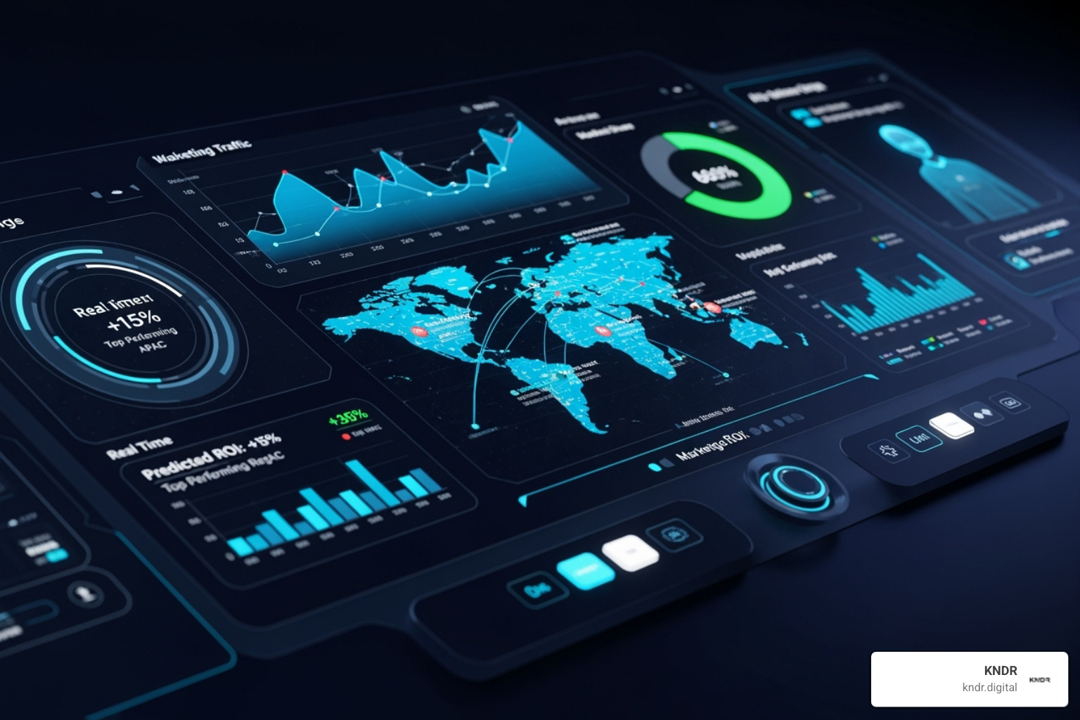 futuristic dashboard showing AI-driven marketing insights - digital marketing change consultant futuristic dashboard showing AI-driven marketing insights - digital marketing change consultant