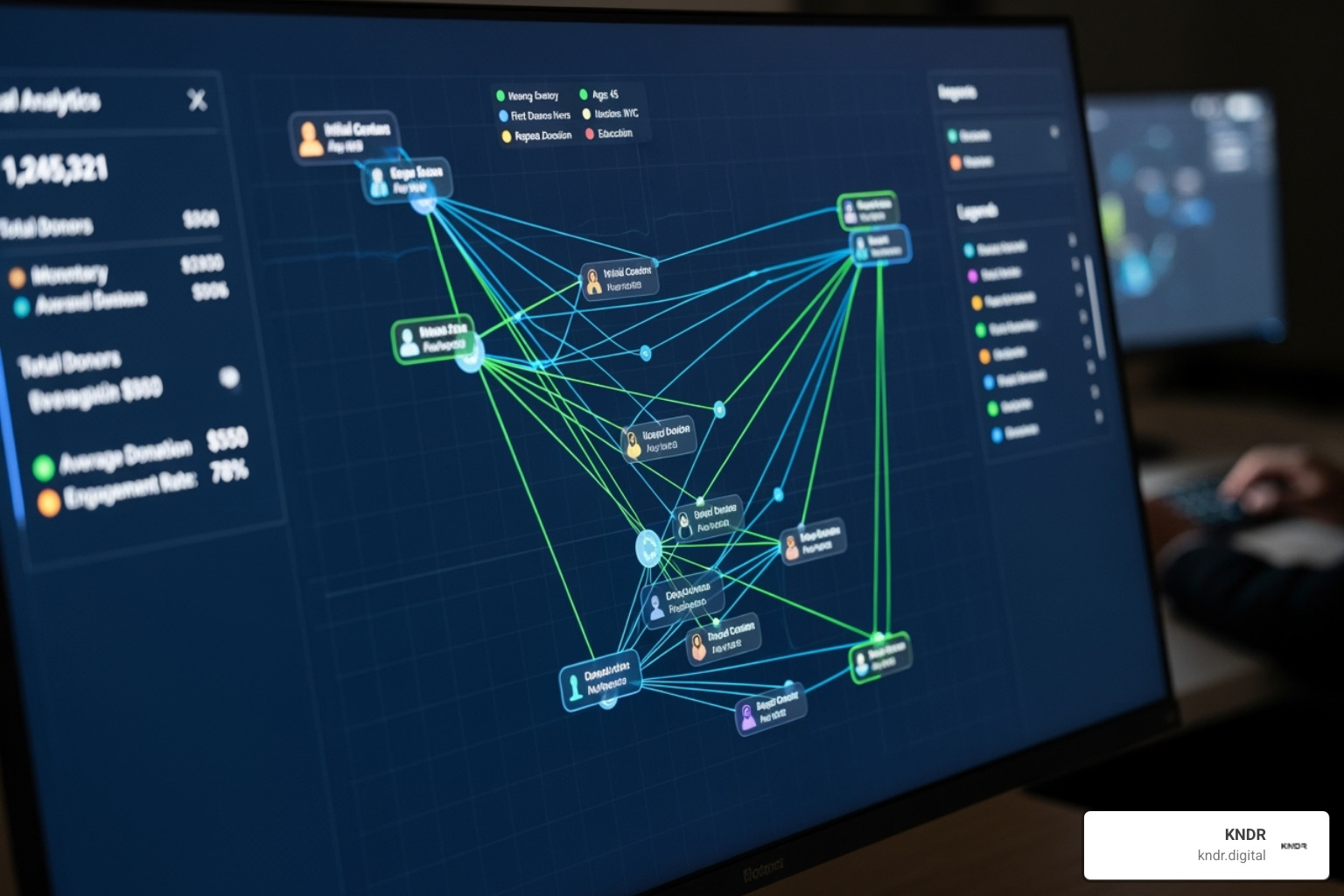 AI analyzing donor data to create personalized journeys - Strategic donor engagement AI analyzing donor data to create personalized journeys - Strategic donor engagement