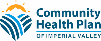 Community Health Plan of Imperial Valley logo featuring a stylized heart with curved lines and a rising sun above mountains.