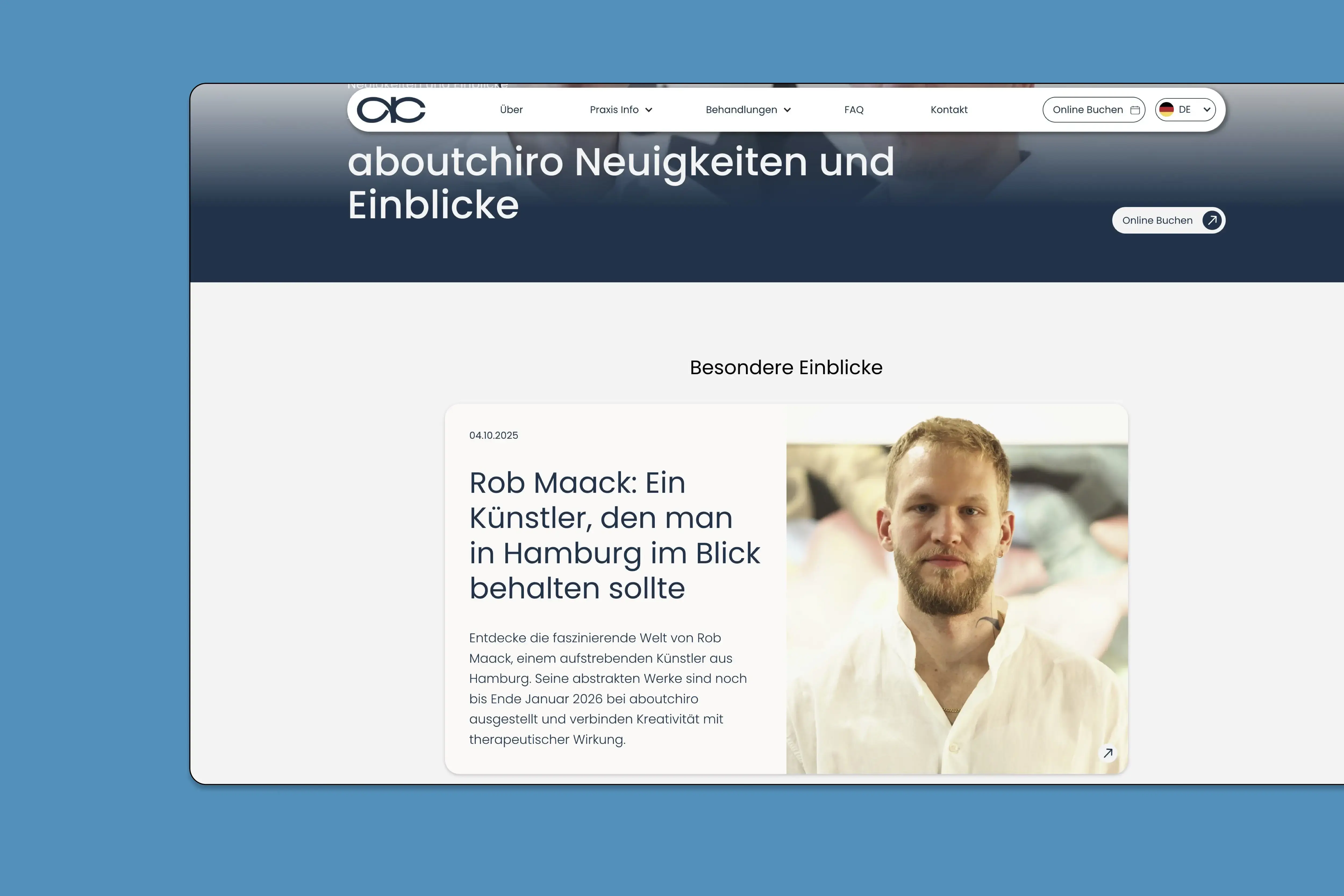 Webflow CMS blog tempalte for aboutchiro