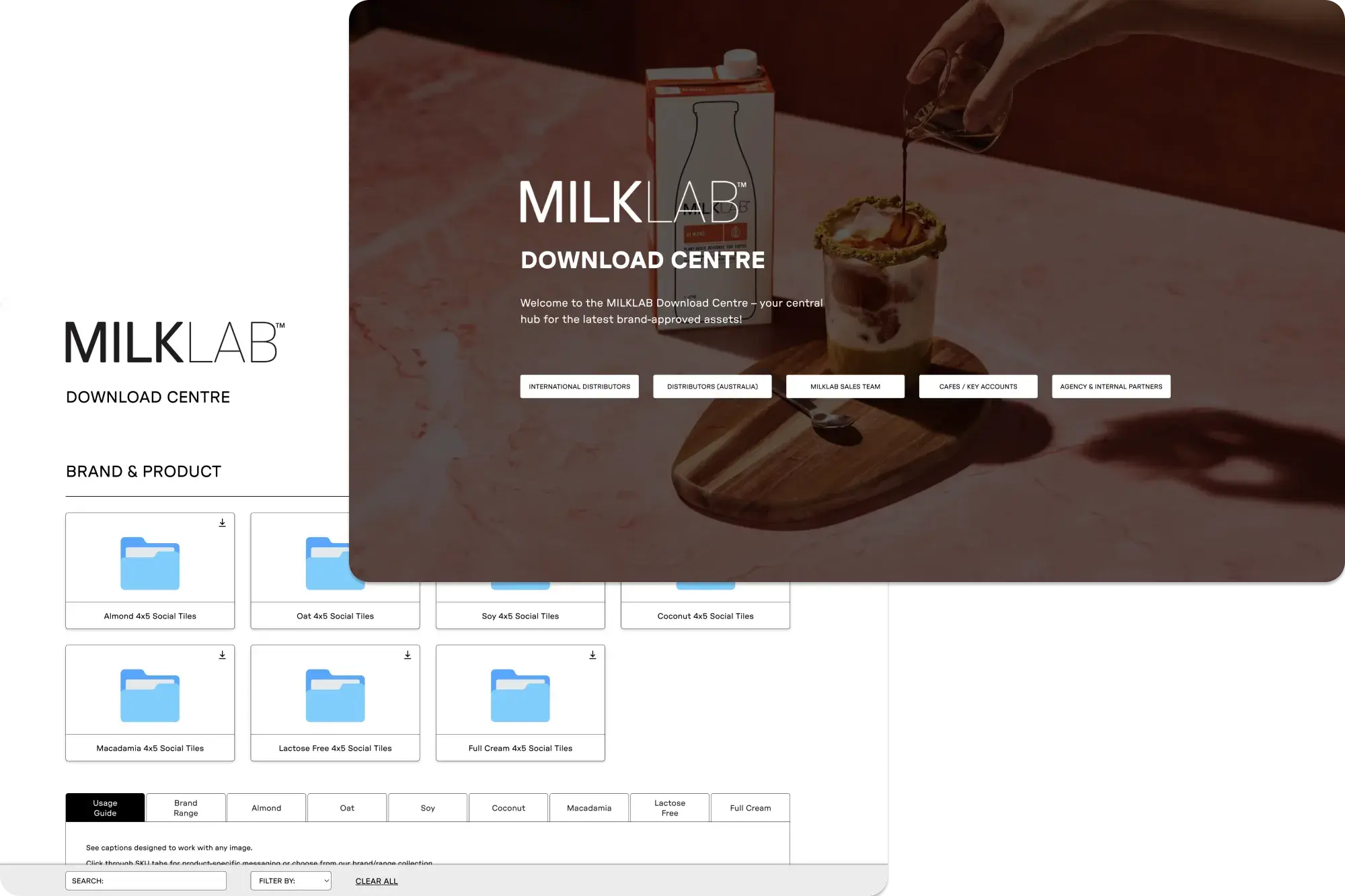 MILKLAB's Download Centre for their various stakeholders.