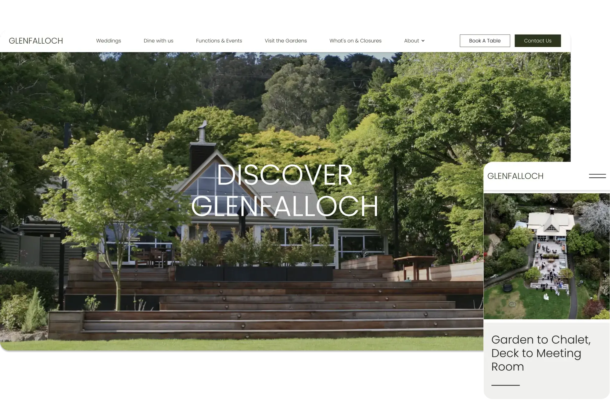 Glenfalloch Gardens Homepage by Dot The i Studio in Dunedin