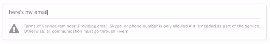 fiver notice when sharing communication data