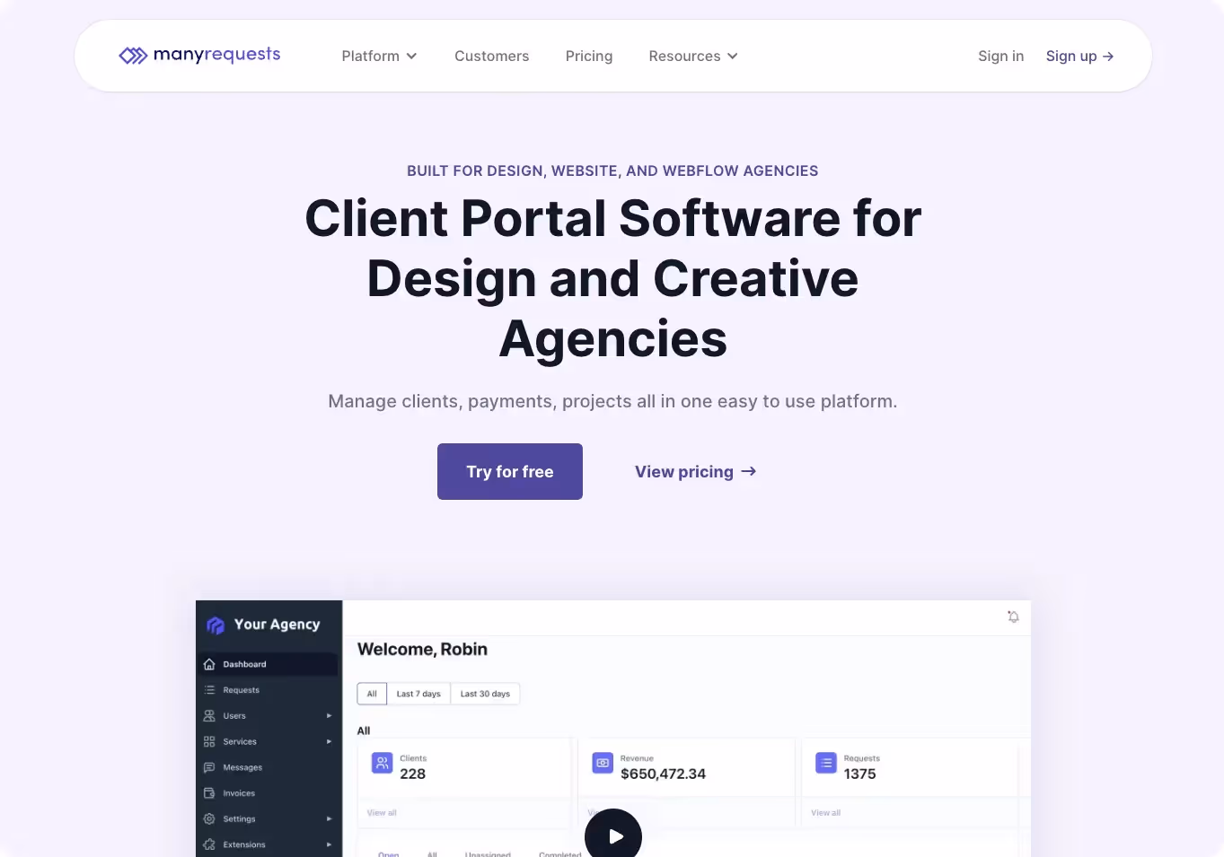 manyrequests home page
