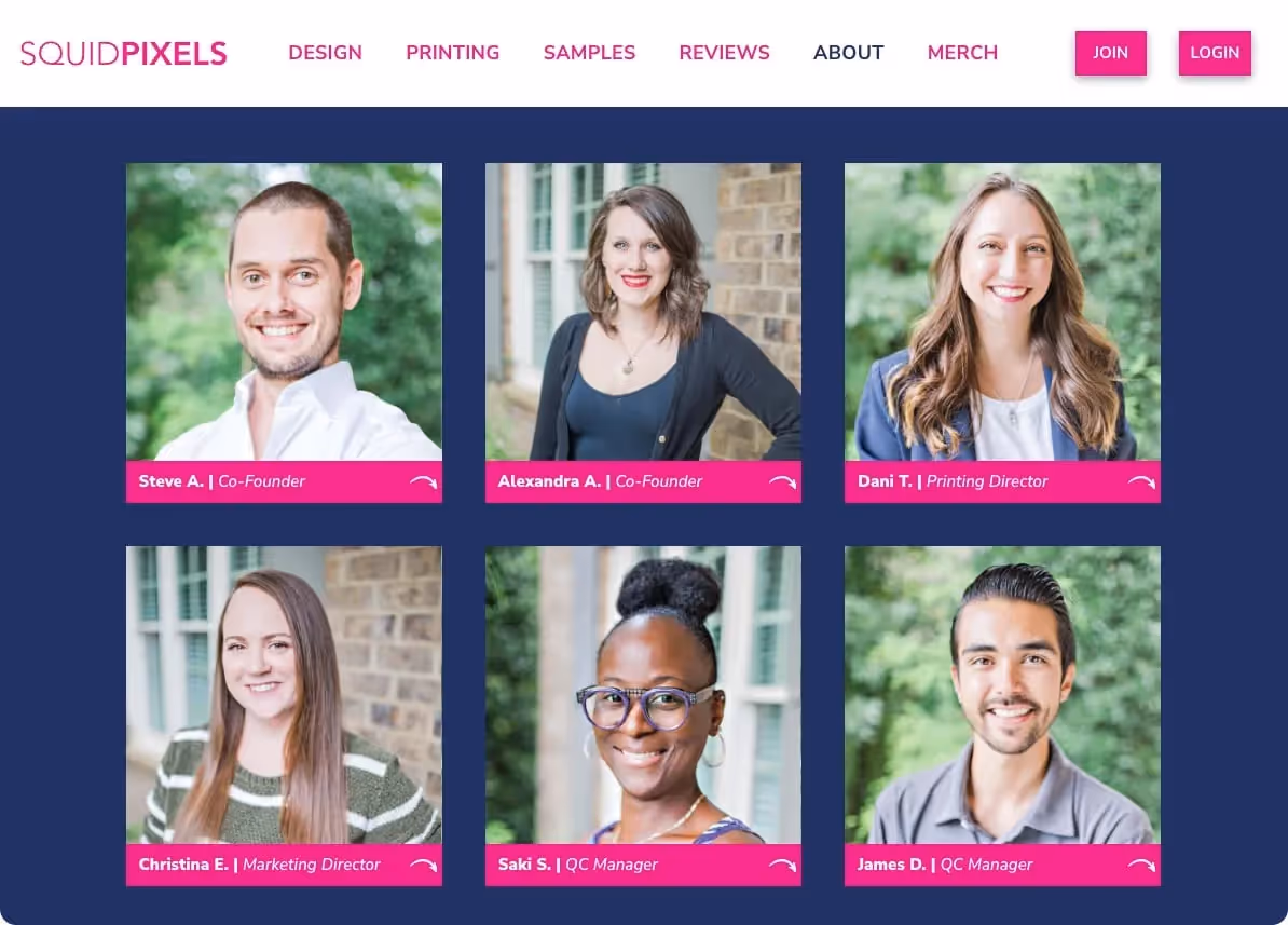 Showcasing team members on your website is powerful for lead generation.