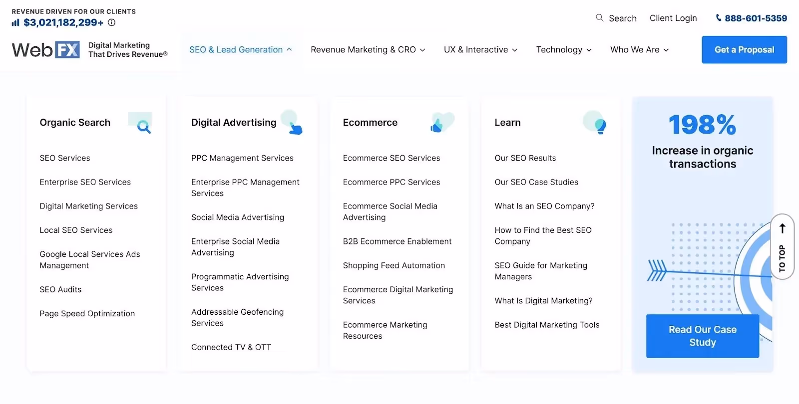Large agencies like WebFX can afford to offer a lot of services.