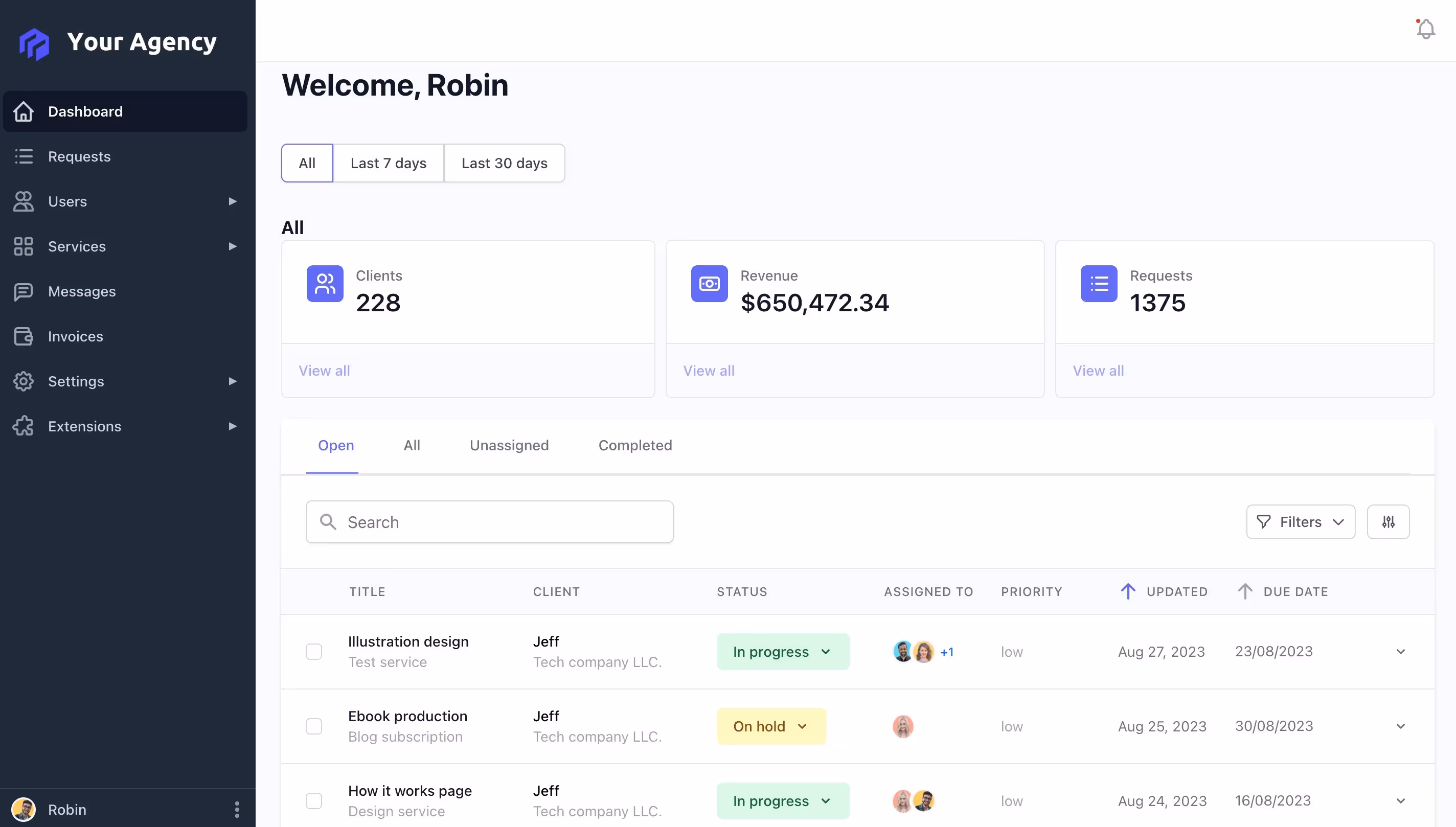 manyrequests dashboard