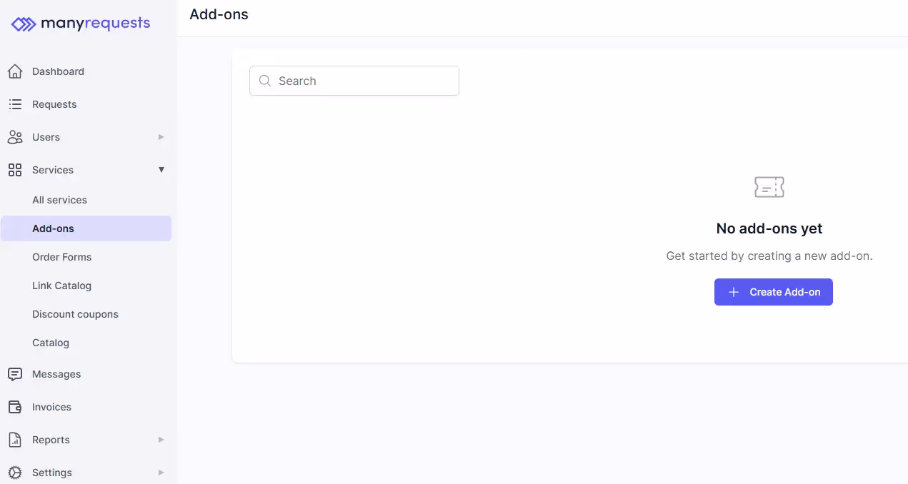 Add-ons on ManyRequests