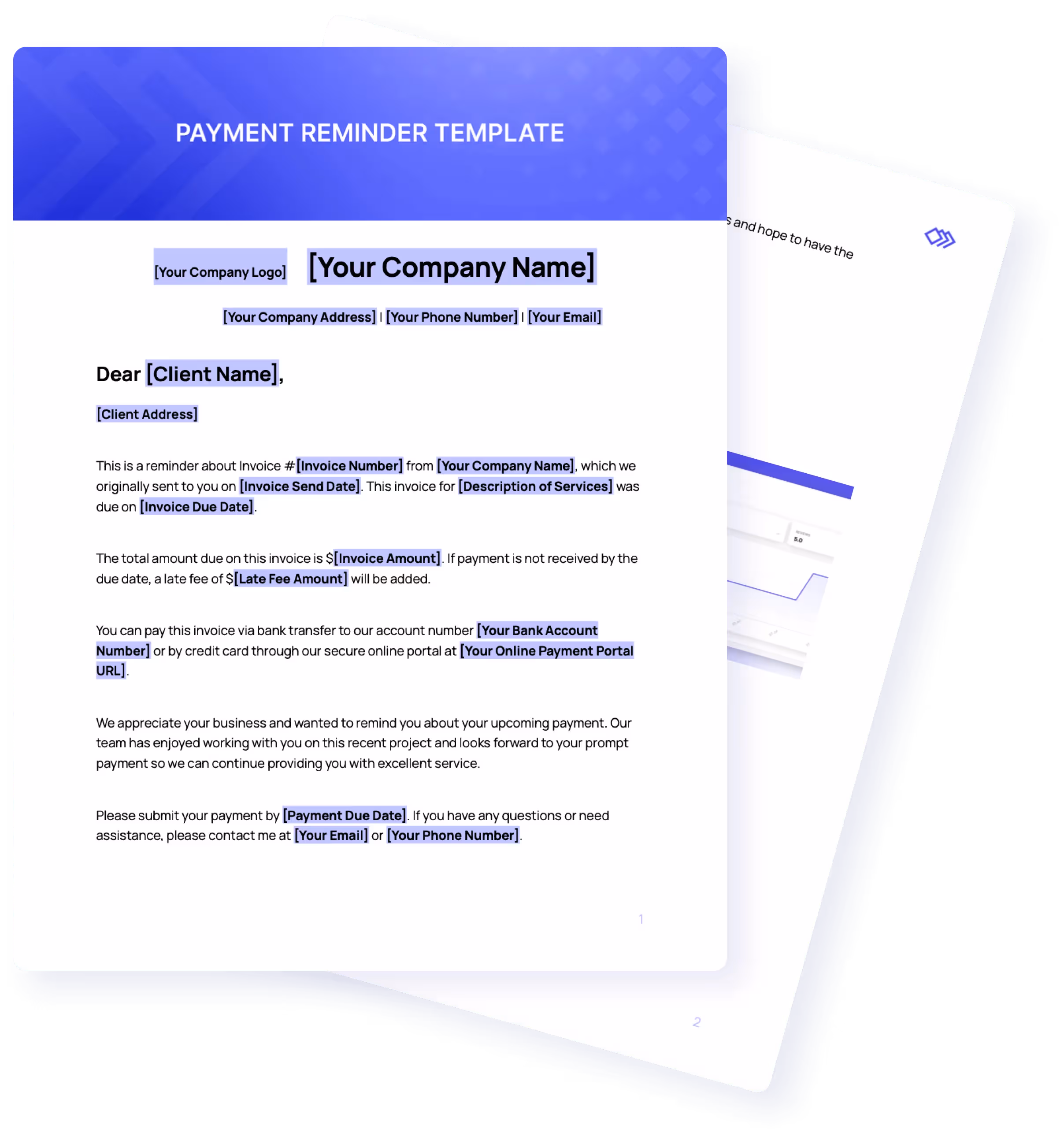 payment reminder template preview by manyrequests