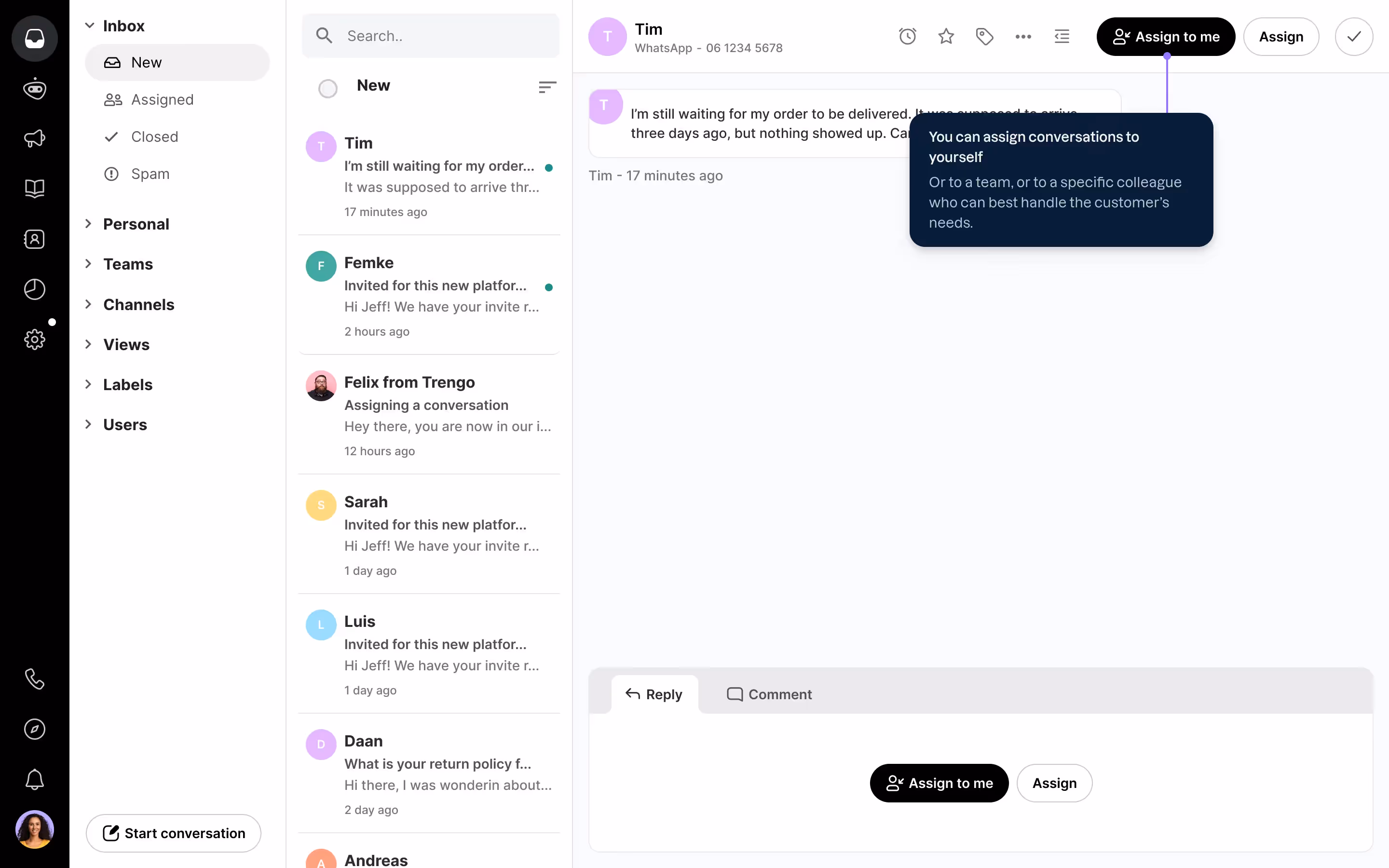 trengo dashboard