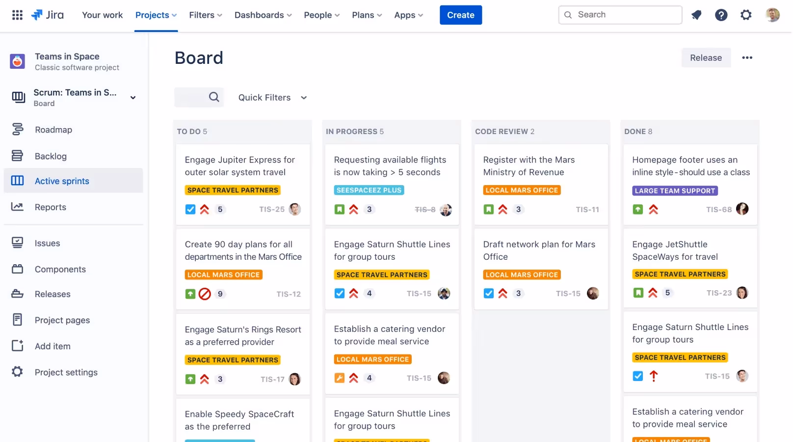 agile project management in Jira