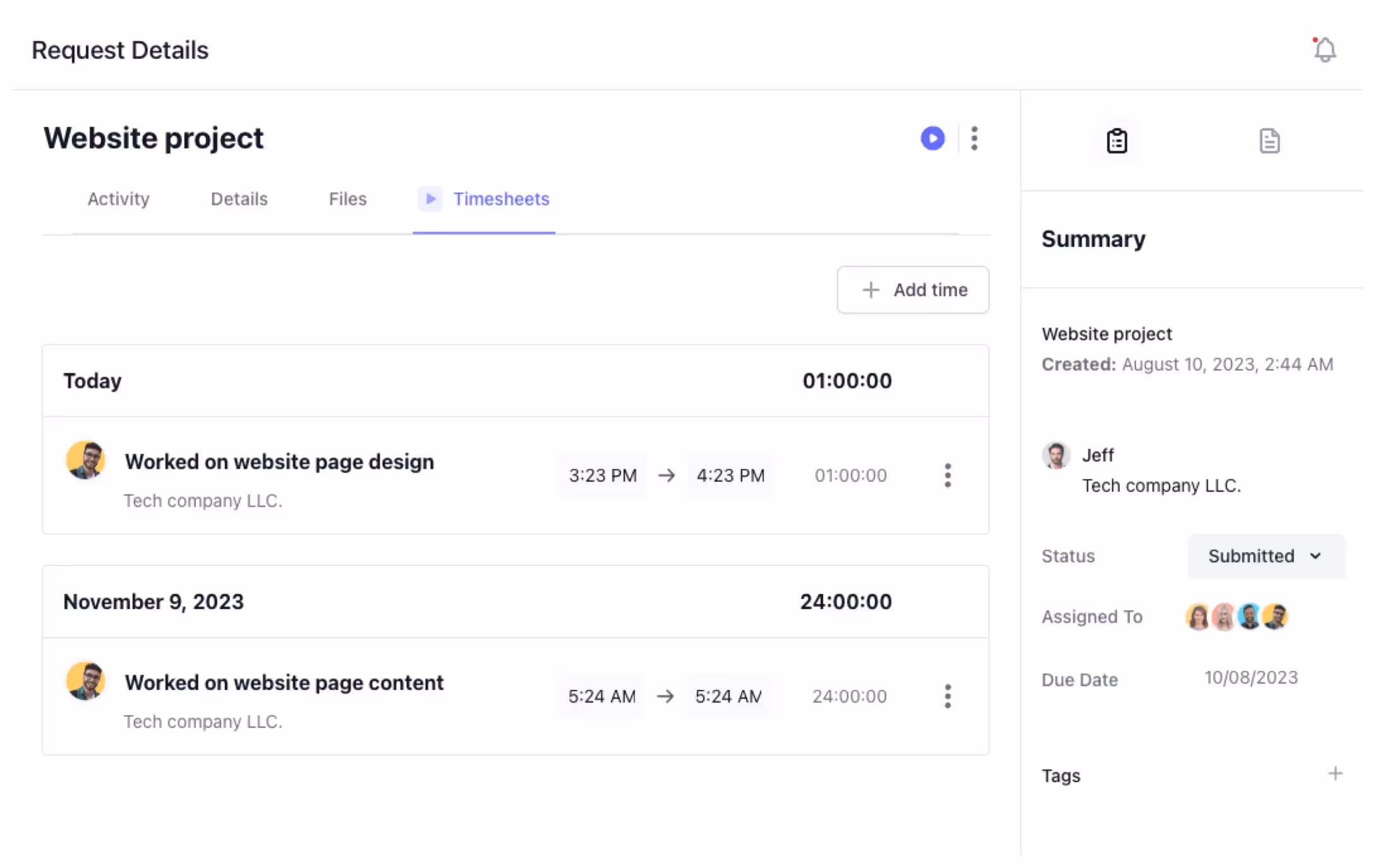 manyrequests time tracking experience for creative work