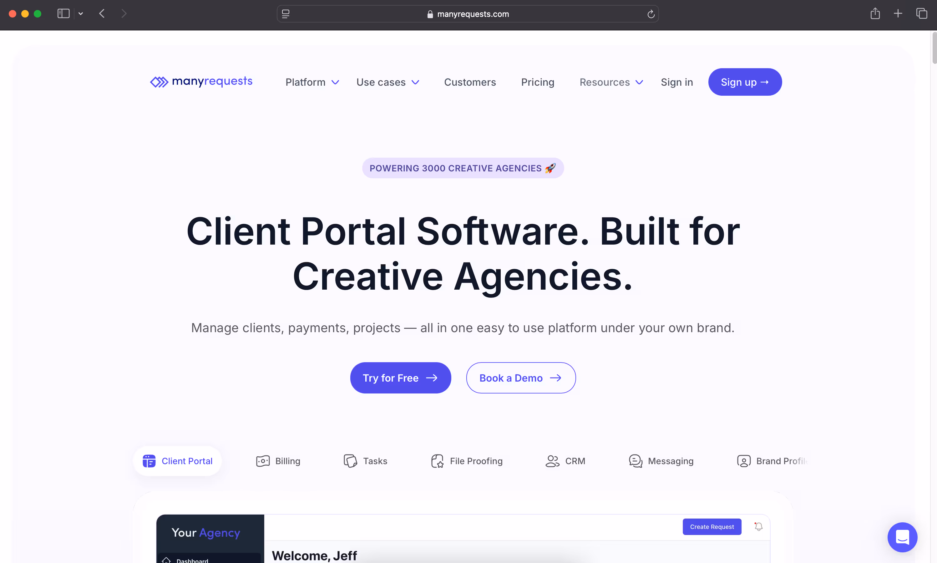 manyrequests for project management - hubspot crm - the best agency management software