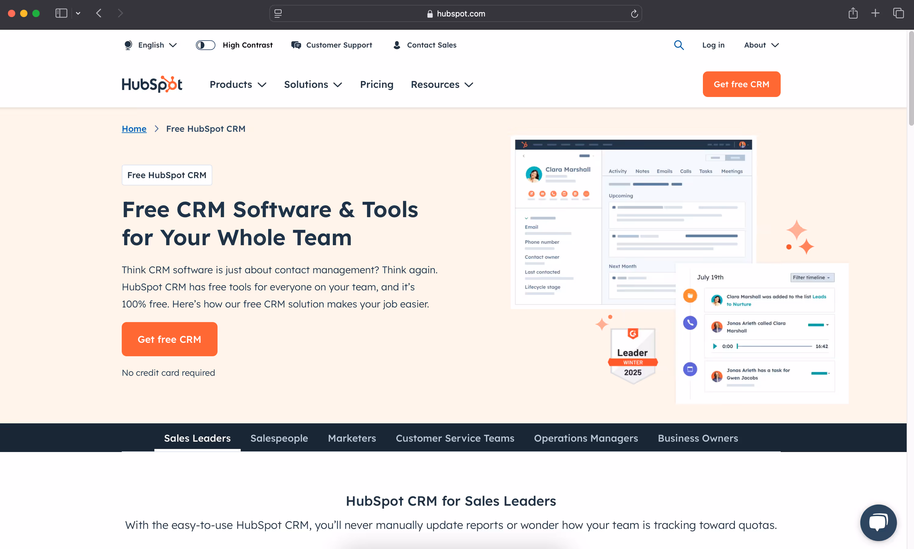 hubspot crm - one of the best agency management software