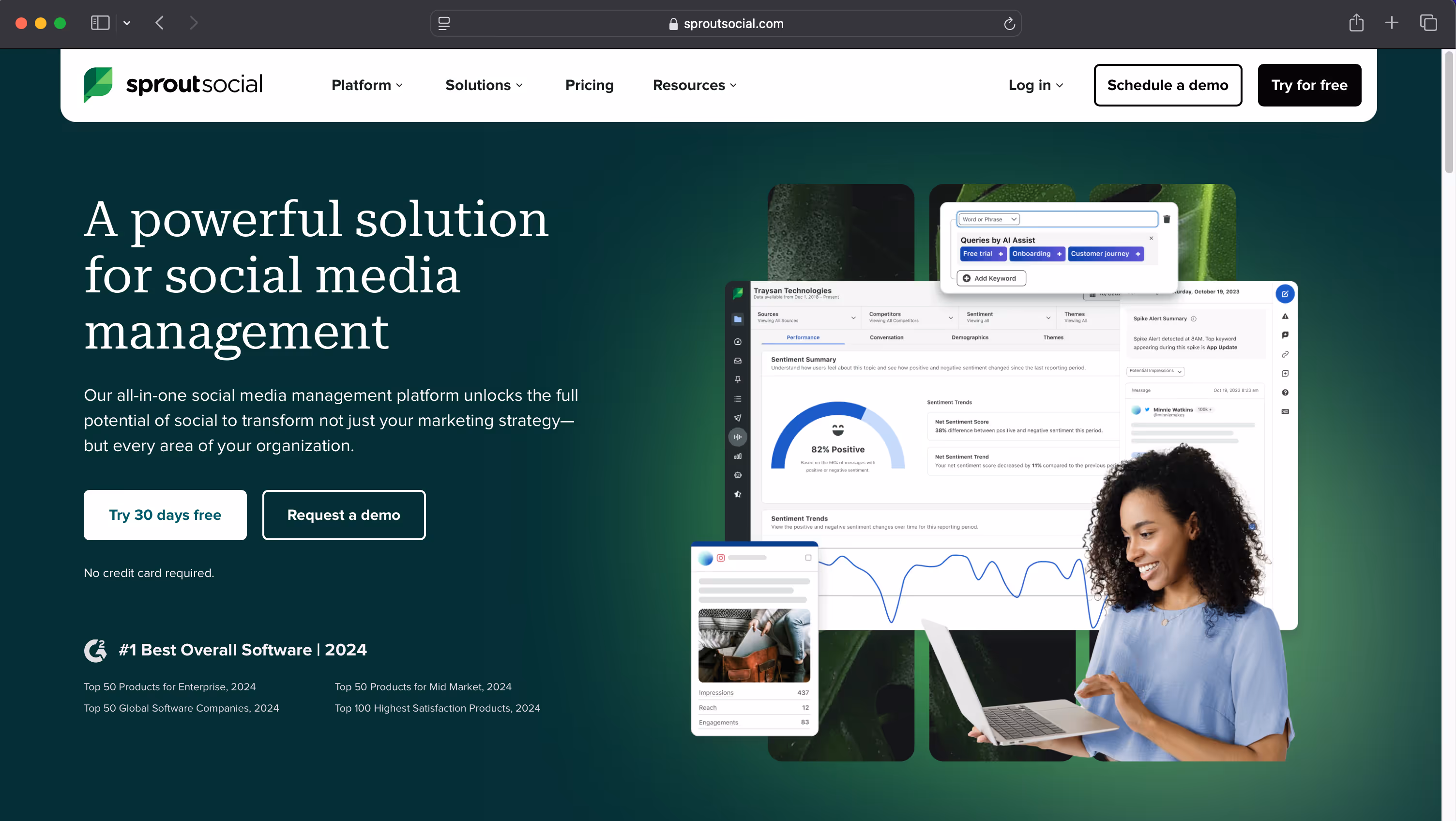 sprout social - one of the best agency management software for social media management