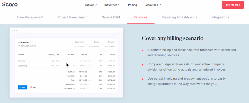 scoro invoice