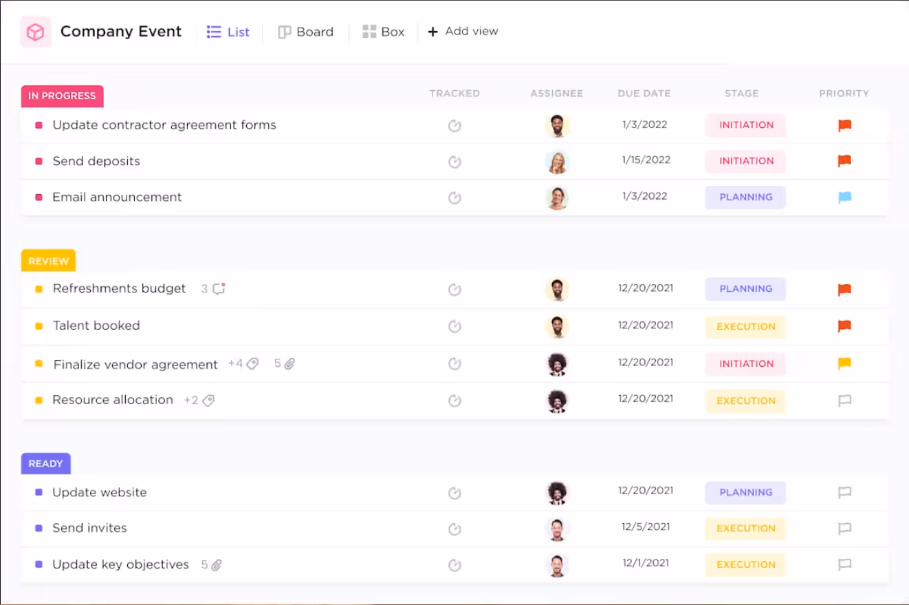 ClickUp List view