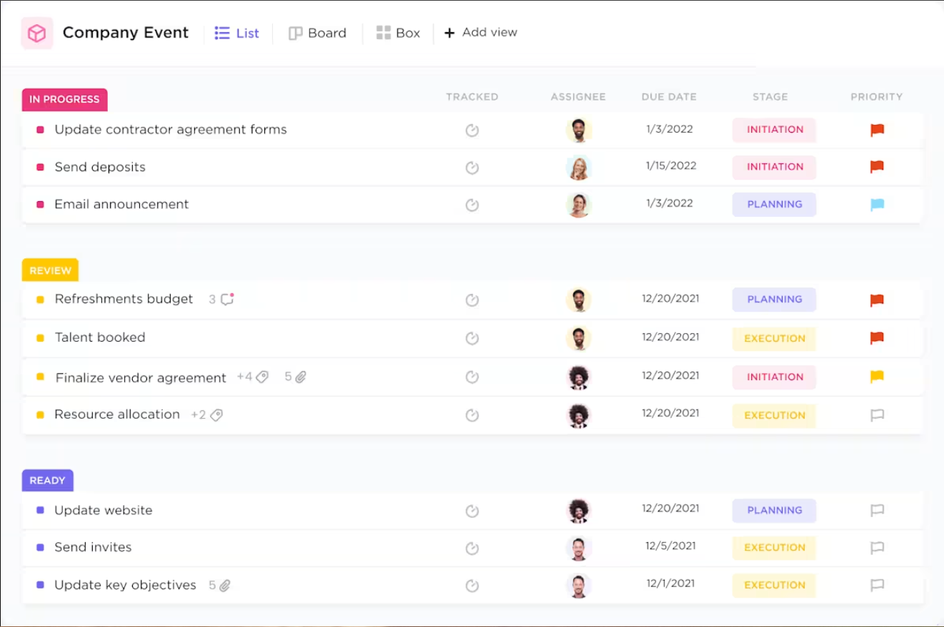 ClickUp List view