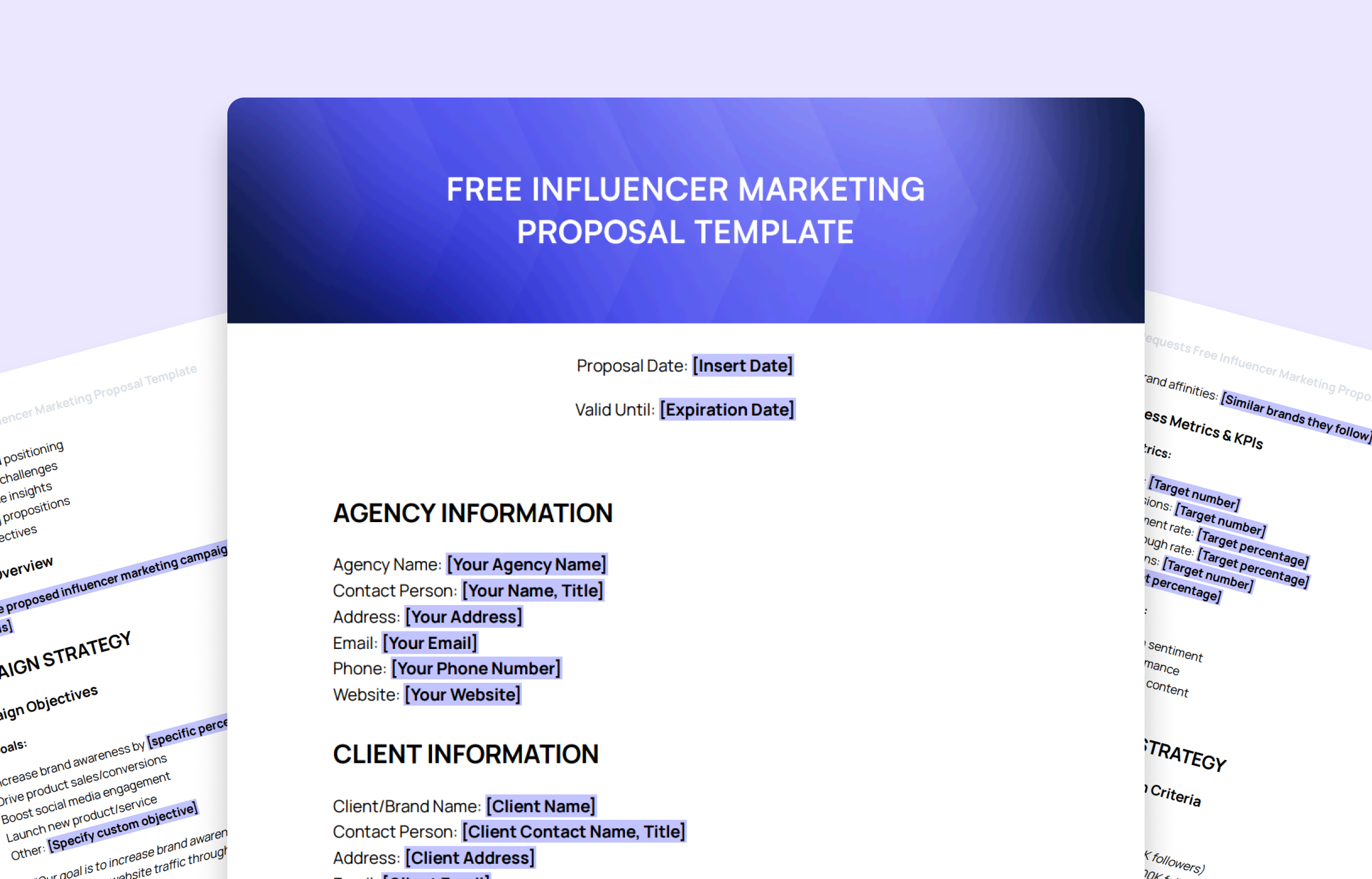 free influencer marketing proposal template for creative agencies by manyrequests