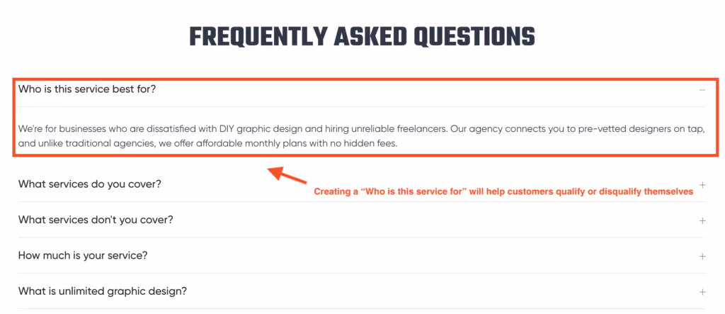 faq section to clear things up