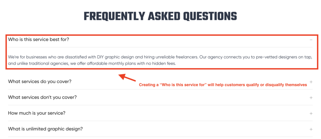 faq section to clear things up