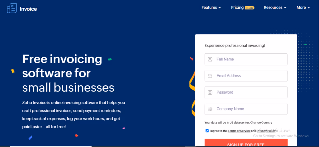 zohoinvoice software