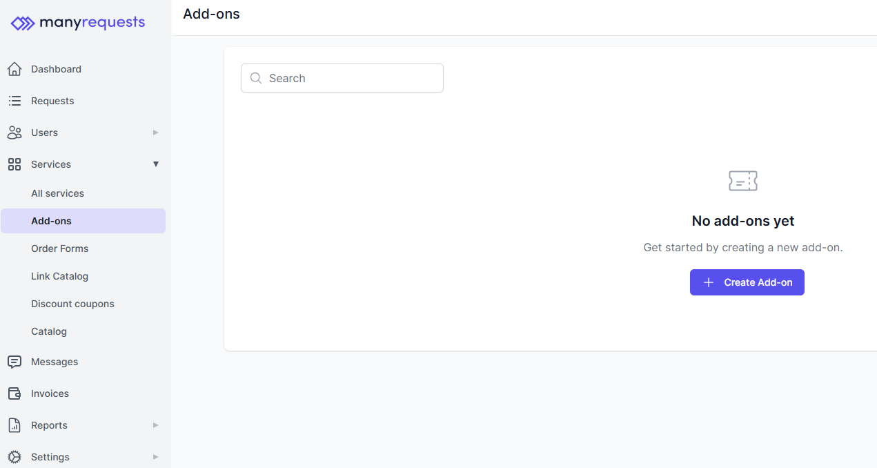 Add-ons on ManyRequests