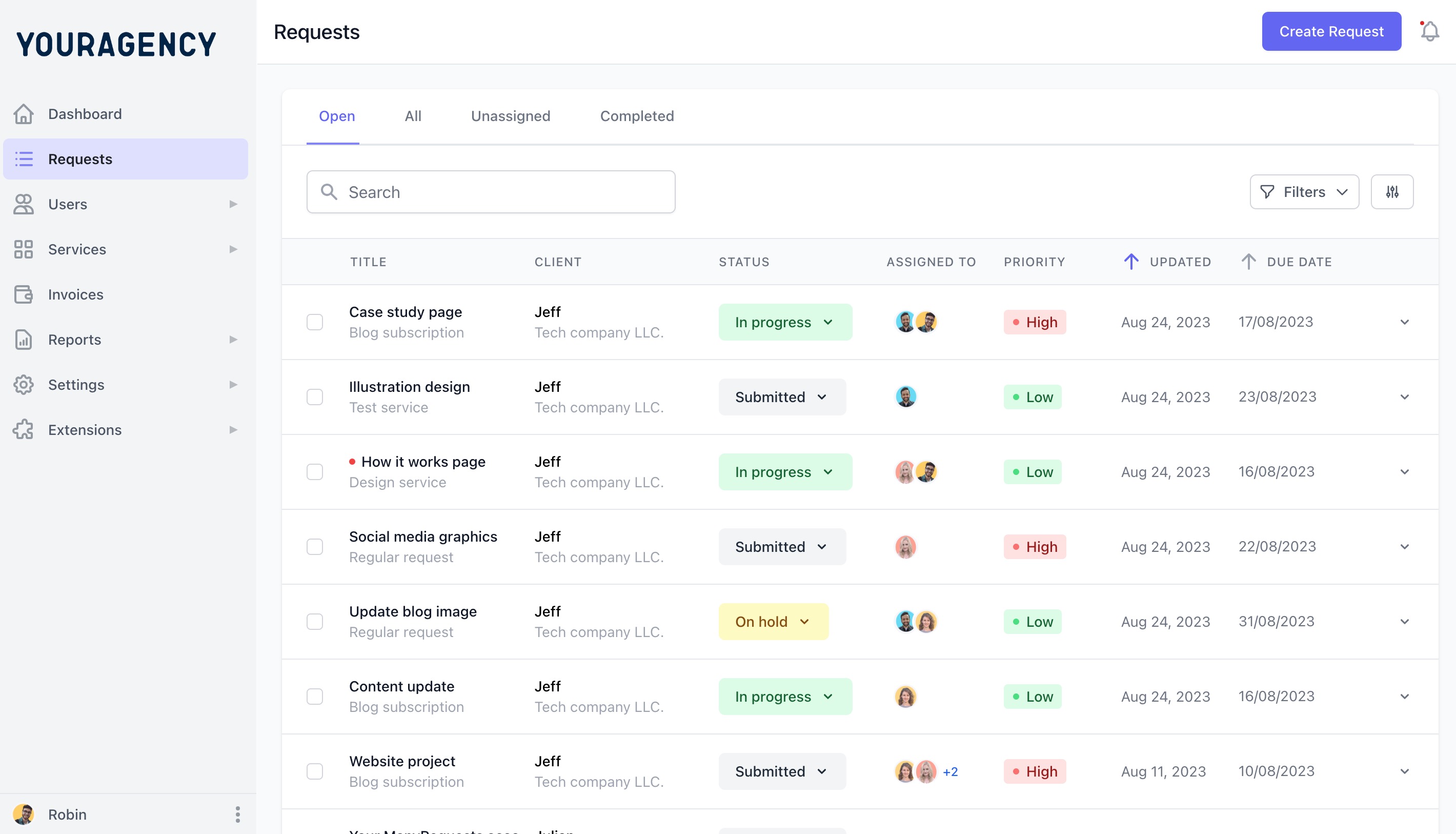 task management in agency environment using manyrequests