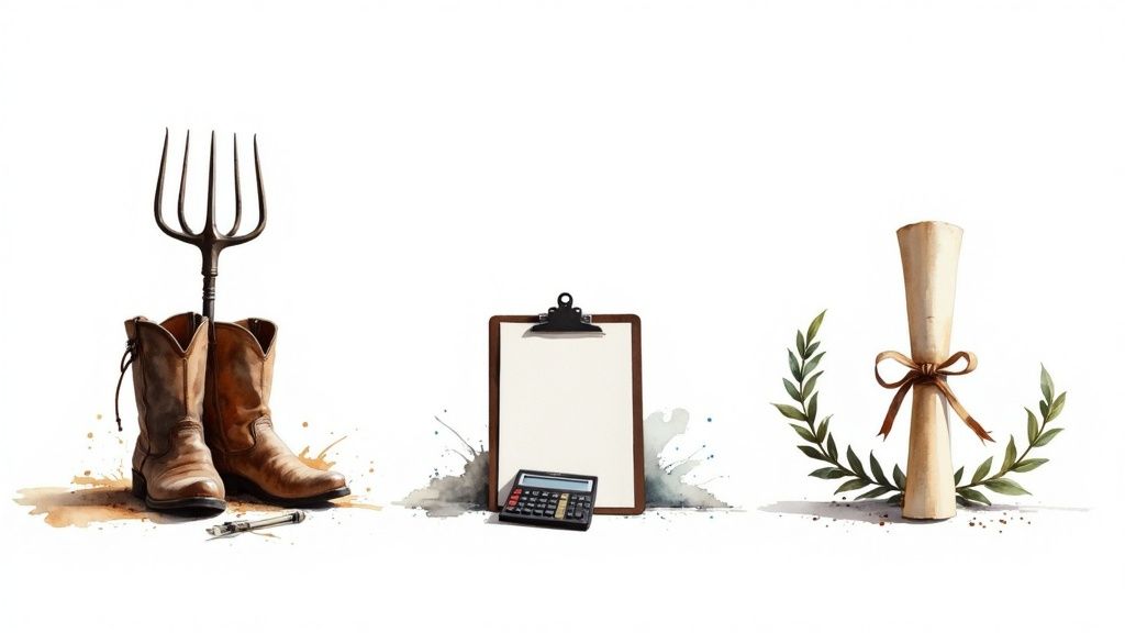 A person working in a field with modern farming equipment.
