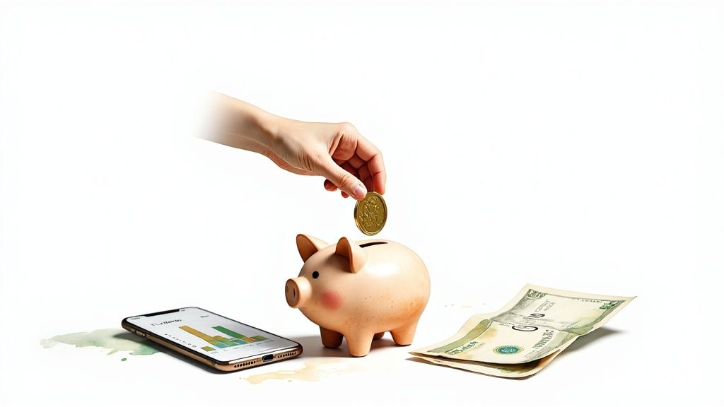 Person reviewing financial documents and using a calculator