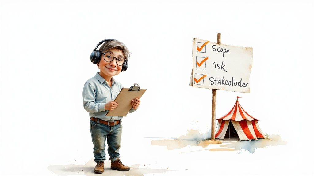 People in a workshop learning about project management frameworks.