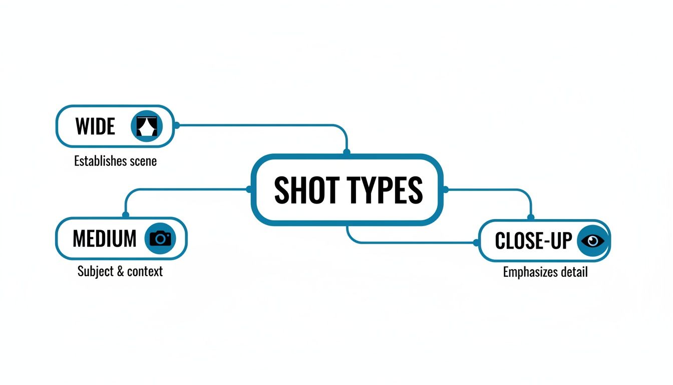 Infographic about camera angles and shots