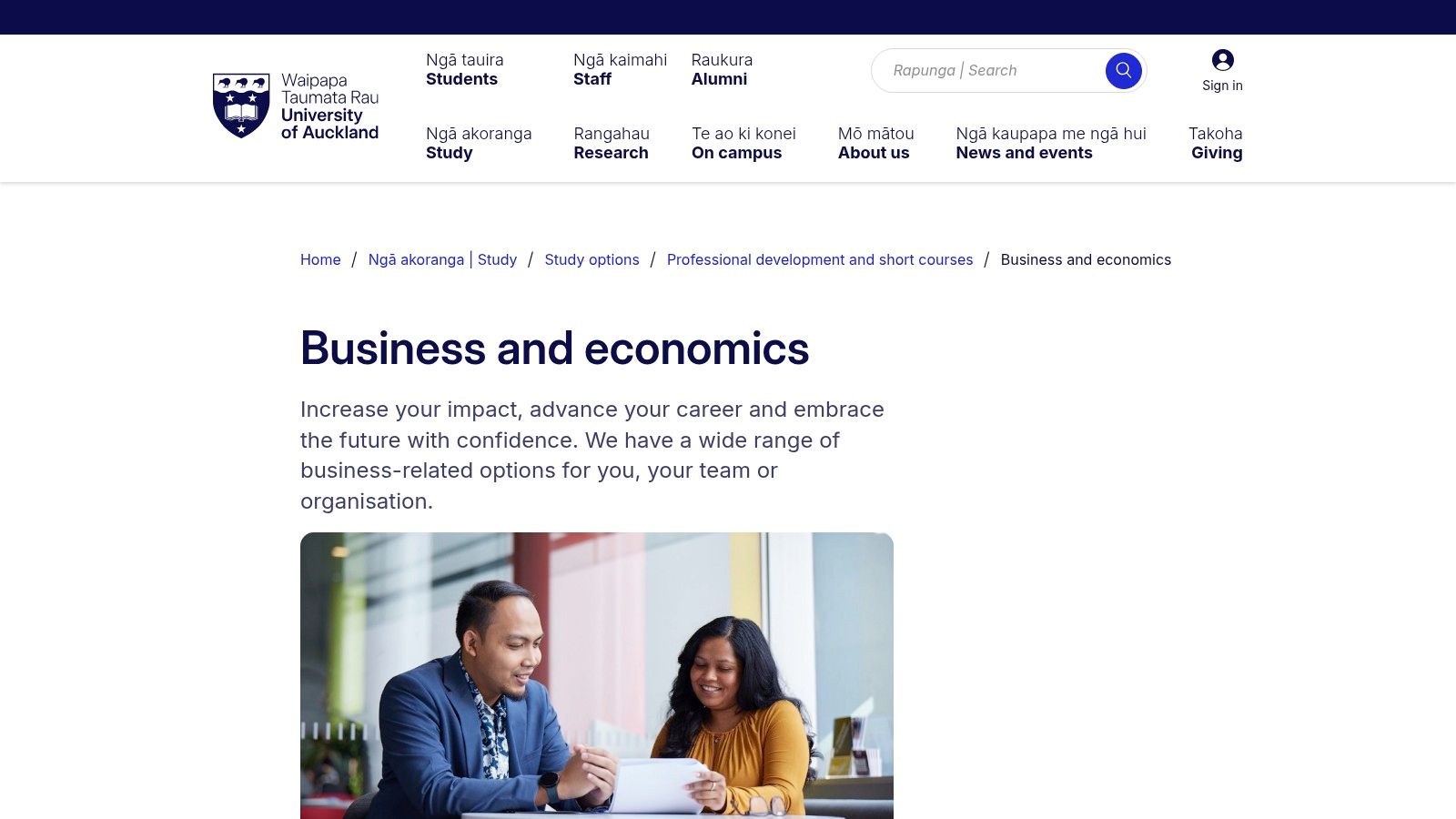 University of Auckland Business School – Executive & Professional Development (Short Courses and Online)
