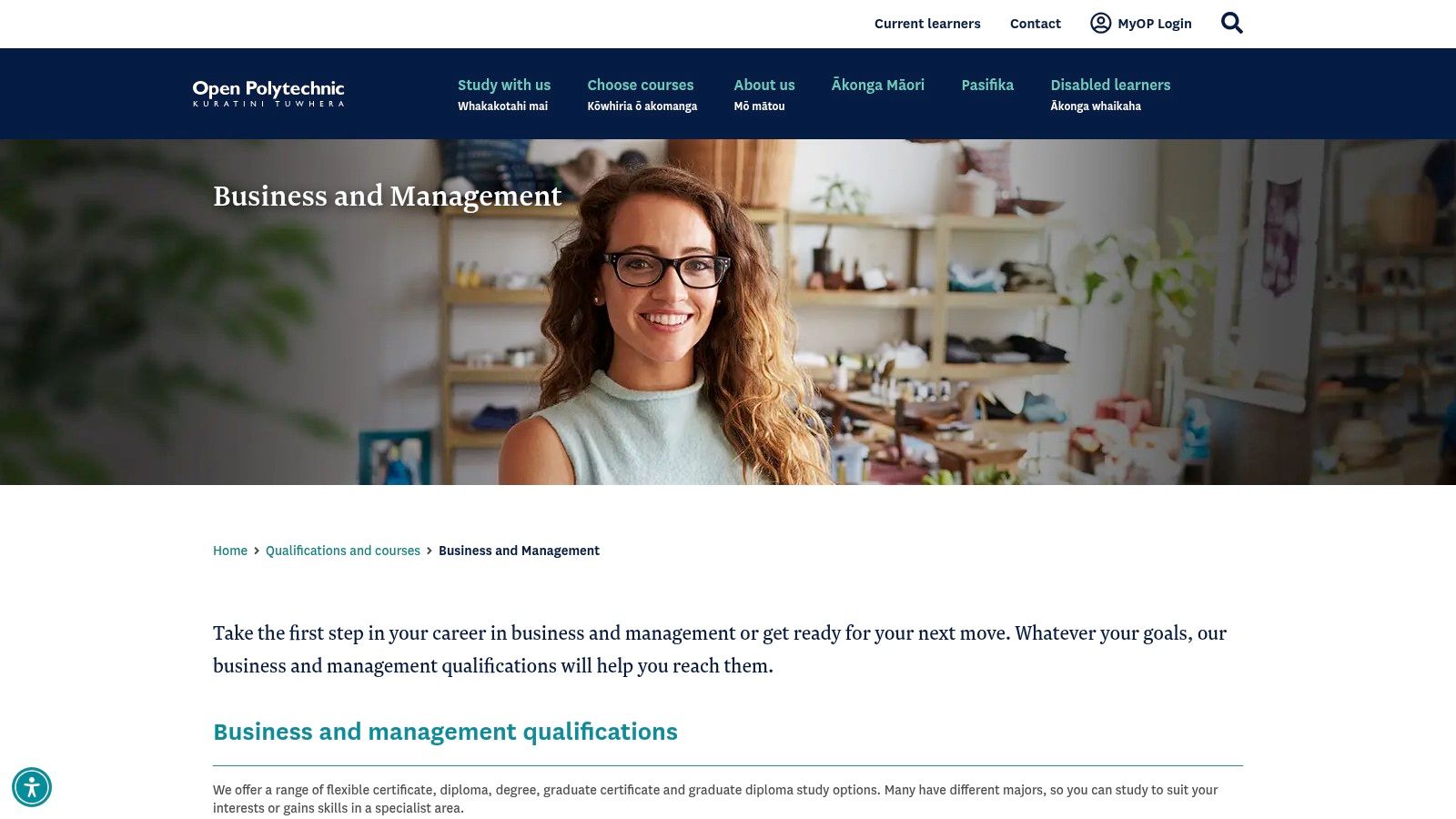 Open Polytechnic | Te Pūkenga – Business and Management