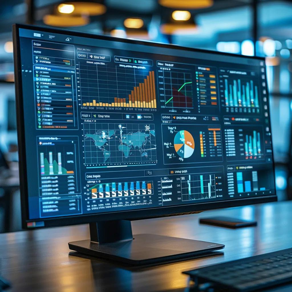 Close-up of a cybersecurity compliance dashboard on a computer screen