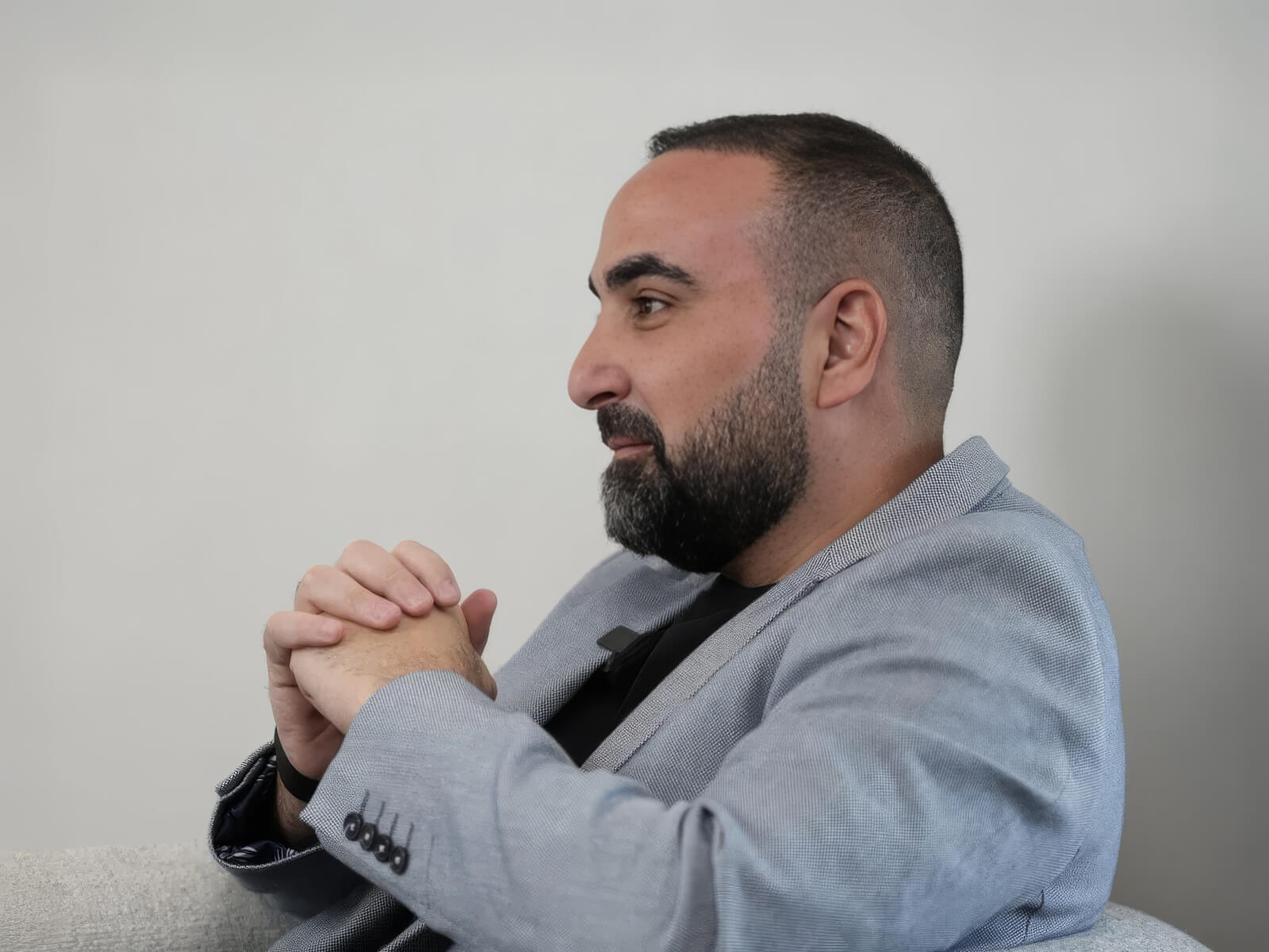 Side-portrait of Raji Daou, CEO of DMDC construction company