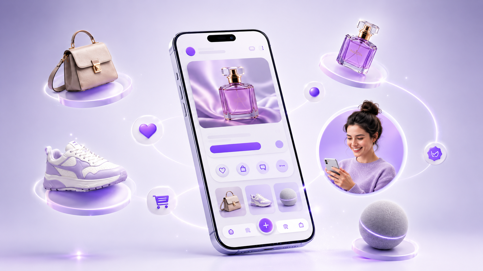 Exemple de conversation RCS marketing avec marque vérifiée, carrousel et boutons interactifs sur smartphone