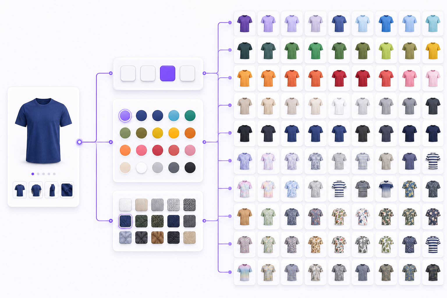Multiplication des variantes produit (taille, couleur, matière) dans un catalogue e-commerce