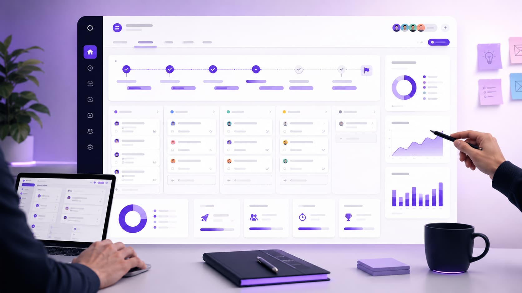 Collaboration entre un client et une équipe de développement web autour d'une roadmap de projet