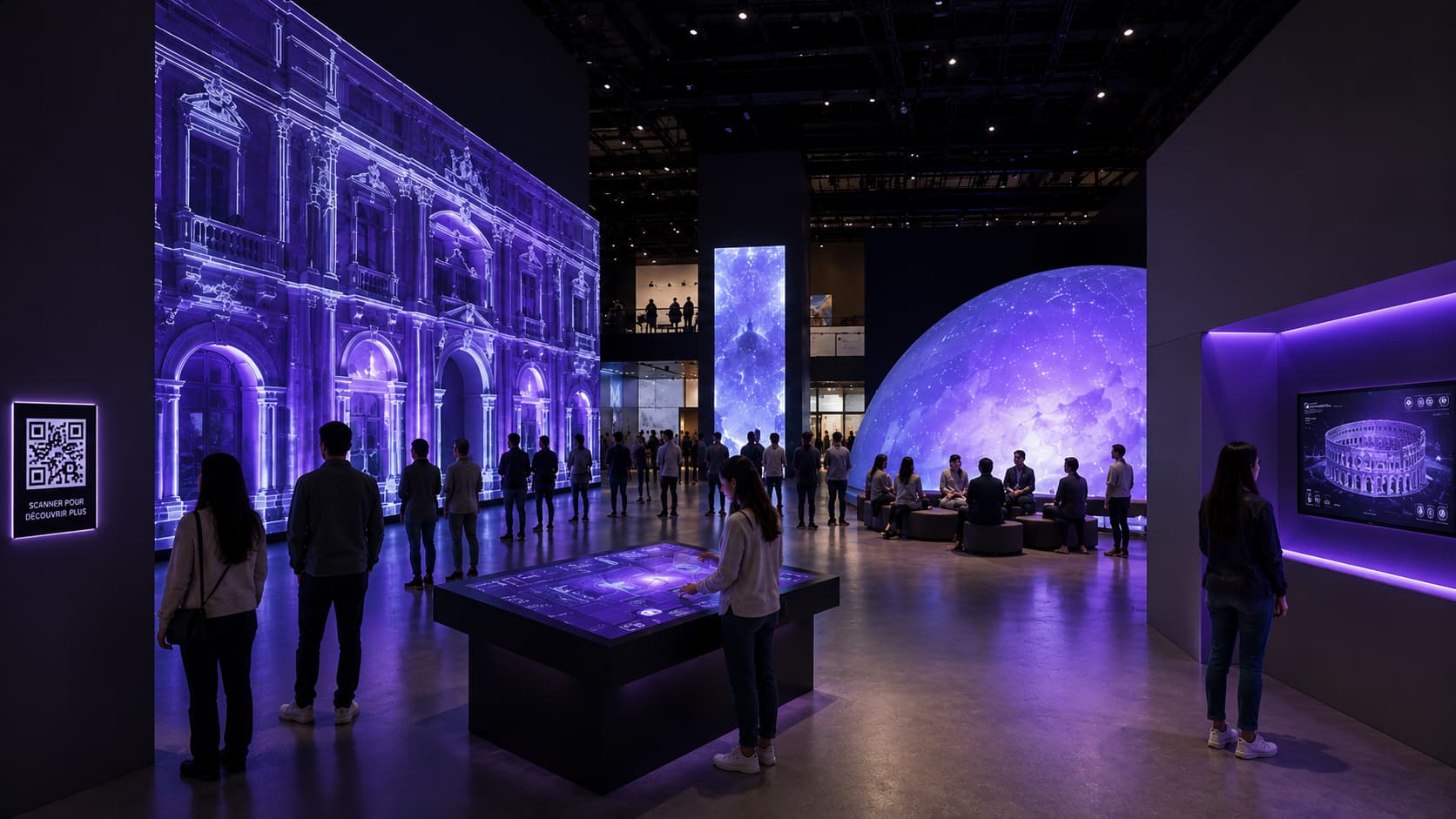 Comparatif des technologies immersives pour un musée : vidéomapping, VR, WebAR, 3D web, dôme et borne tactile