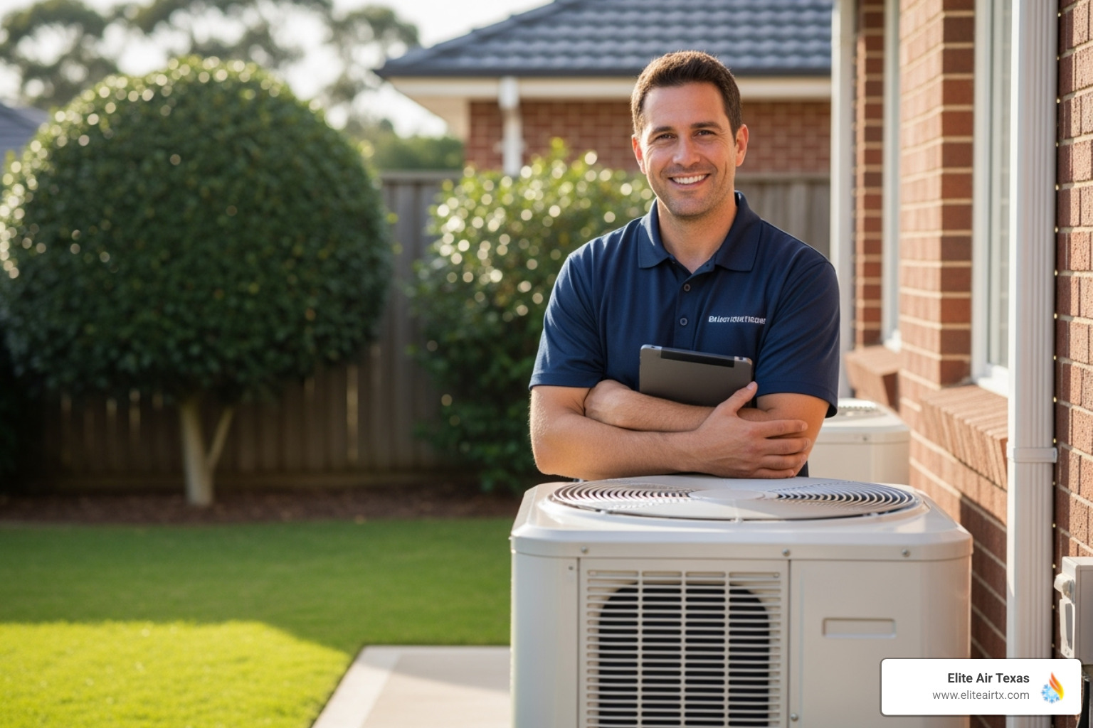 Elite Air Texas team logo or a friendly technician - Arlington heat pump service