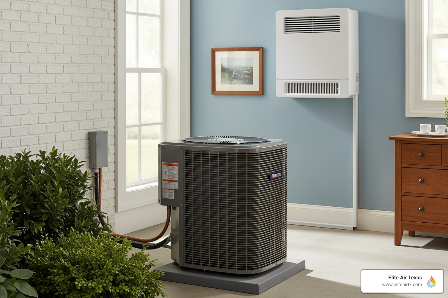 central AC unit and a ductless mini-split system - ac installation arlington tx