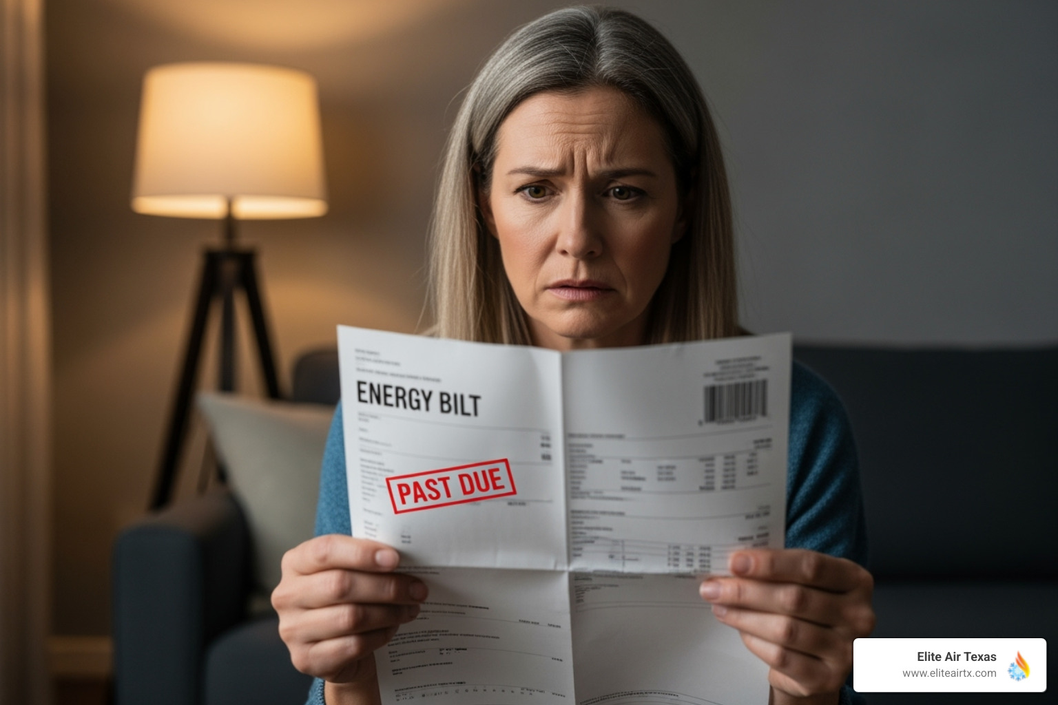 homeowner looking concerned at a high energy bill - ac installation dallas