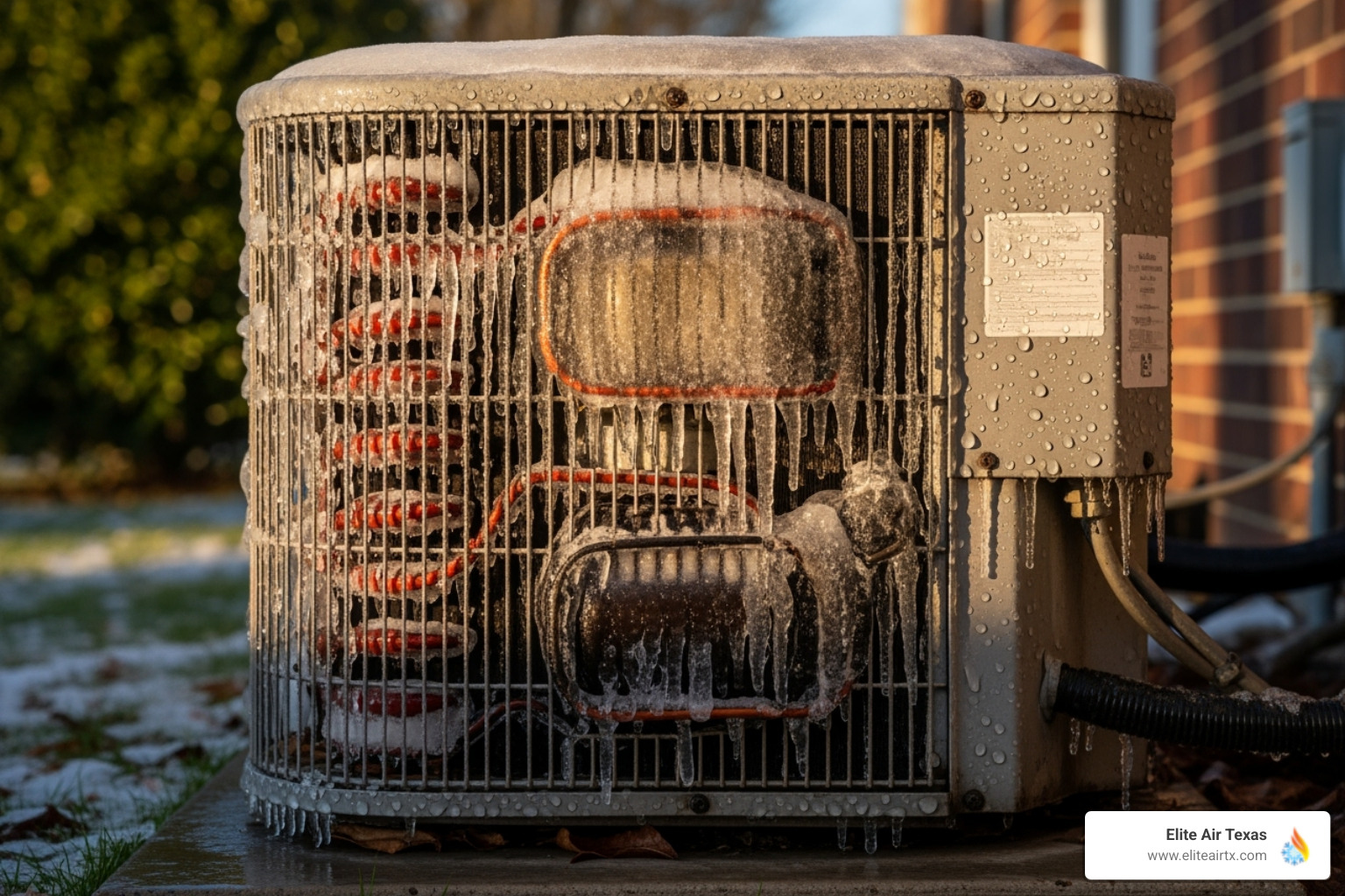 outdoor AC unit with ice forming on the coils - air conditioner repair fort worth