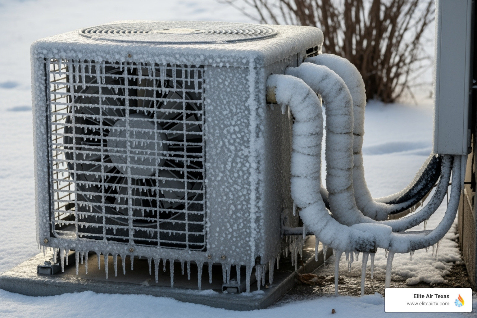 of a frozen outdoor AC unit with ice on the lines - 24 hour ac of a frozen outdoor AC unit with ice on the lines - 24 hour ac