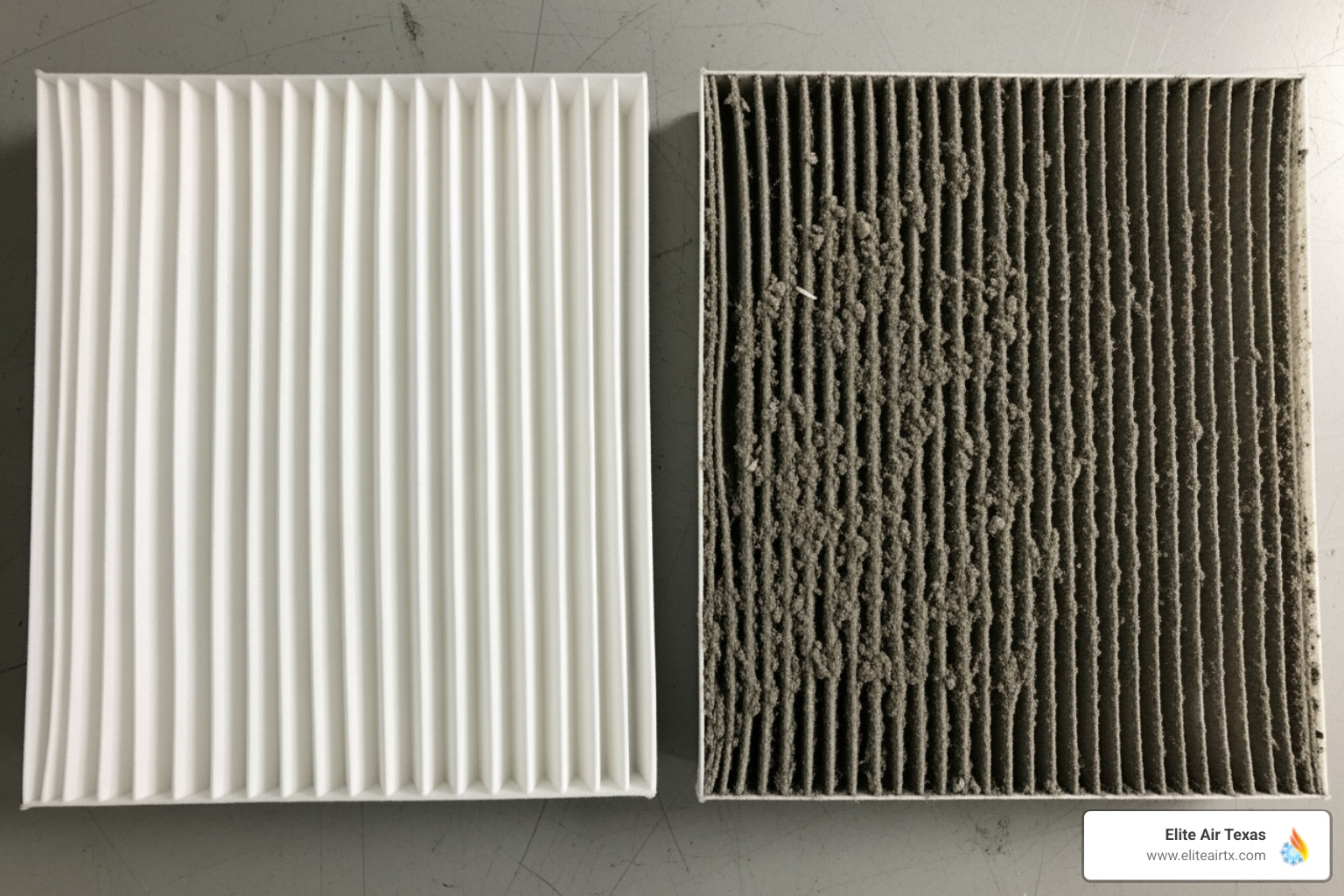 dirty and clean air filter comparison - air filter replacement plano tx